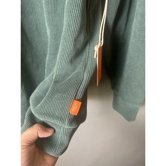 Negative Space Crewneck Pullover Ribbed Cord Sweatshirt Green Outdoors Fall XL - Picture 4 of 6